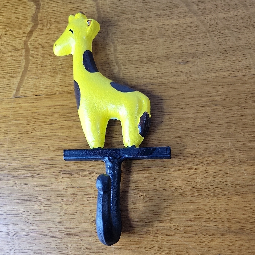 Cast Iron Giraffe Wall Hook  Key Coat Towel Purse Hanger